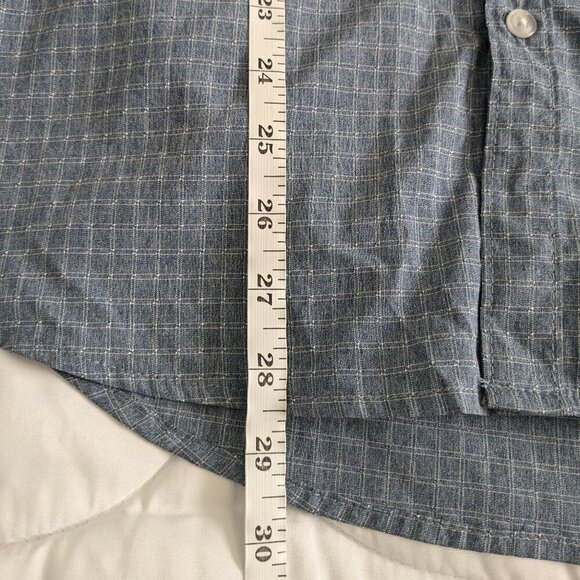PrAna Shirt Men's Size ST Blue Gingham Garvan Button-up Vented Long Sleeve Shirt - Picture 16 of 16
